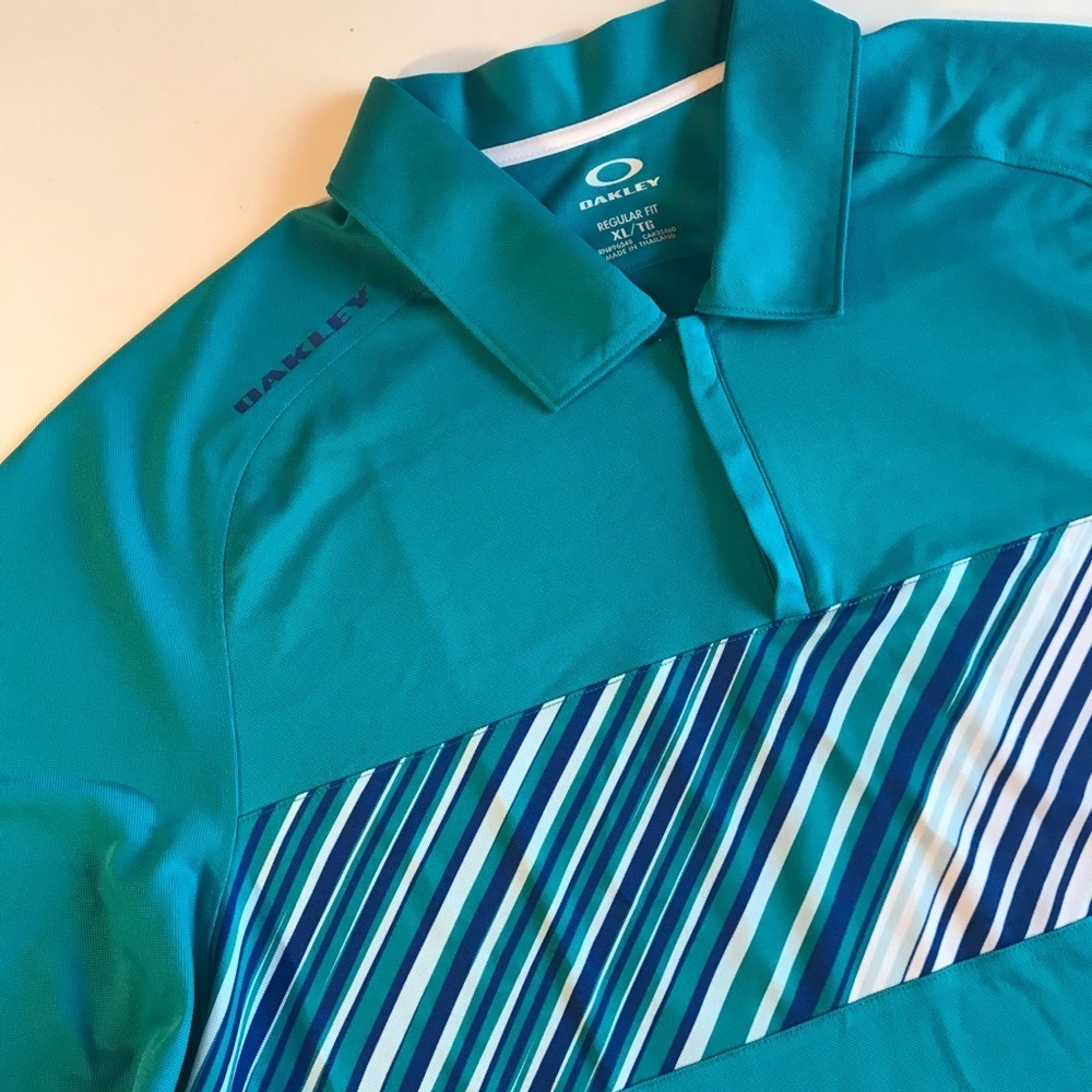 Oakley Men’s Teal Polo XL NWT $70 - Picture 2 of 10